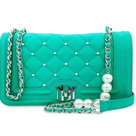 Badgley M Vegan Leather Crossbody Bag NWT Purse Handbag Women's Lock Pearls $129